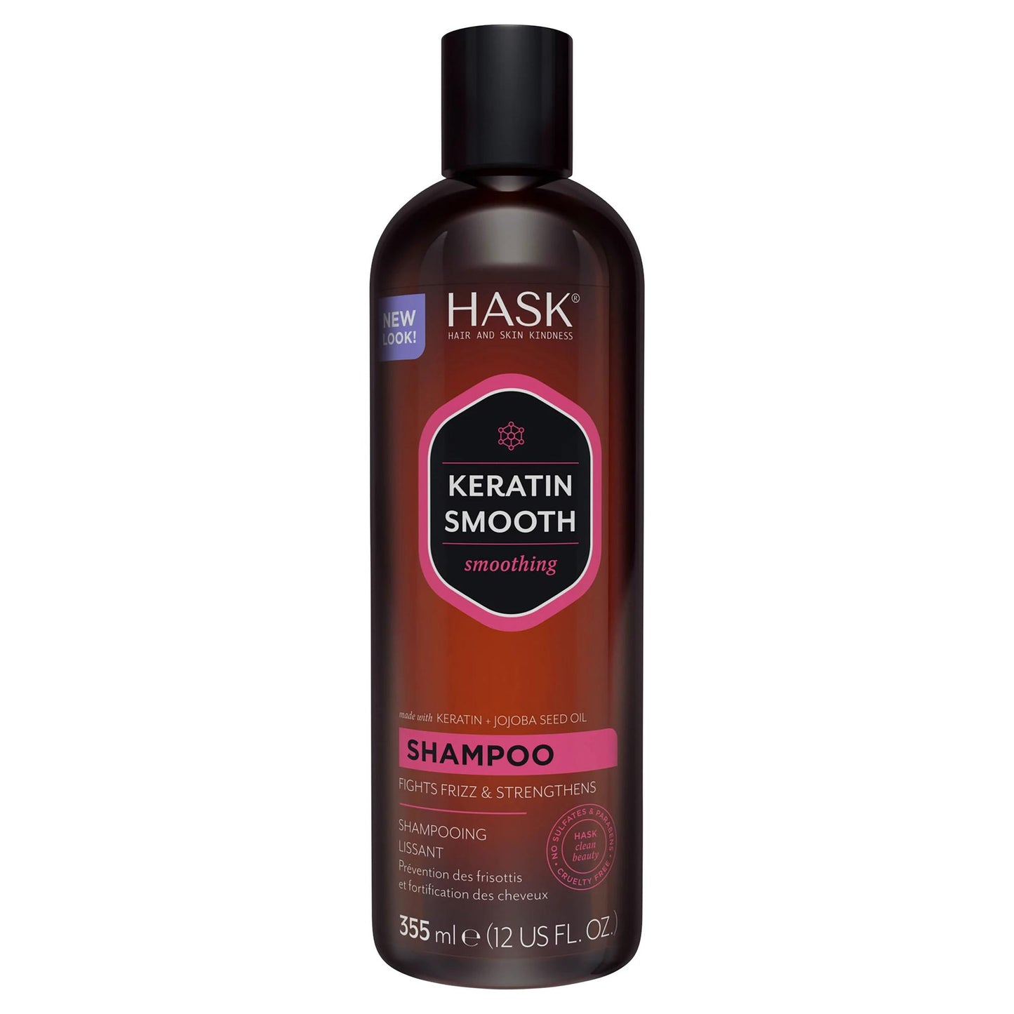 HASK Keratin Smooth Smoothing Shampoo 355ml - Keratin and Jojoba Seed Oil