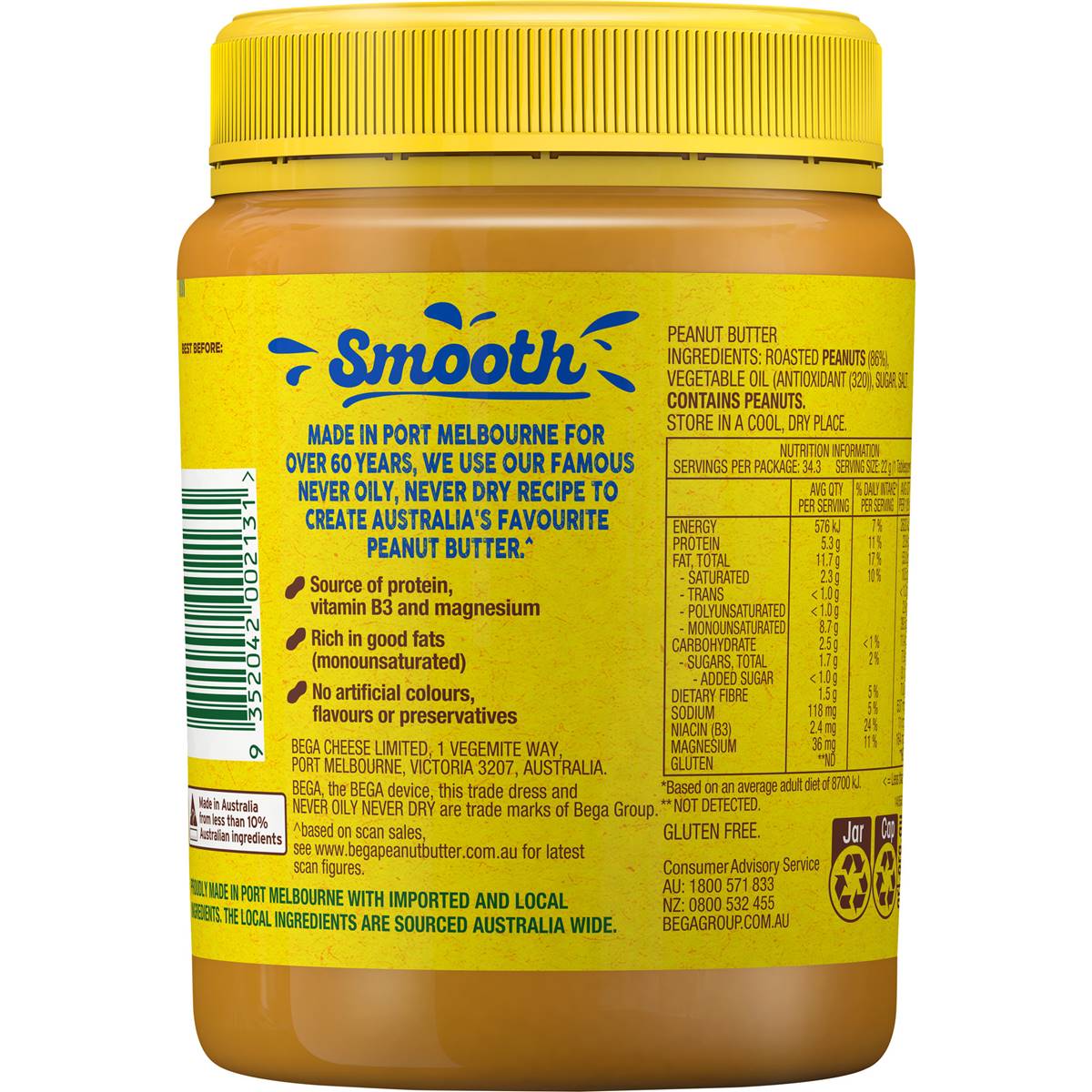 Bega Smooth Peanut Butter 755g