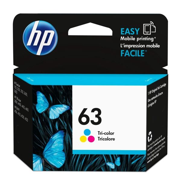 HP 63 Tri-Colour Original Ink Cartridge - Cyan/Magenta/Yellow