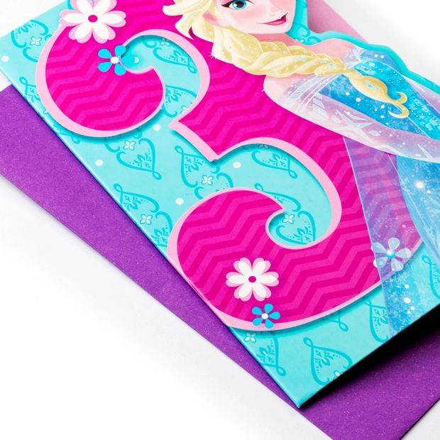 Hallmark Disney Frozen Elsa Birthday Card - Age 3