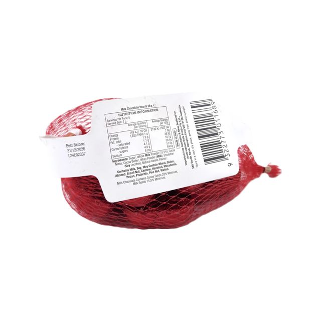 Sorini Milk Chocolate Hearts - 56g