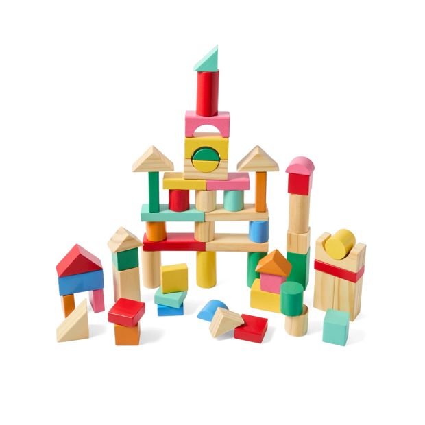 Wooden Blocks with Shape Sorting Lid - Anko