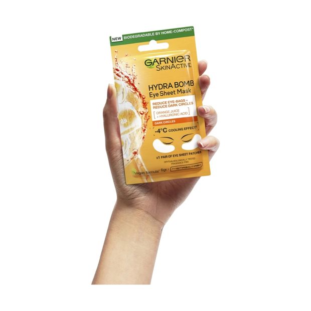 Garnier SkinActive Hydra Bomb Eye Sheet Mask 6g - Orange Juice & Hyaluronic Acid