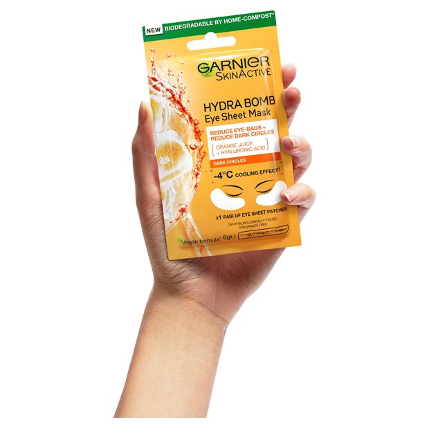 Garnier SkinActive Hydra Bomb Eye Sheet Mask 6g - Orange Juice & Hyaluronic Acid