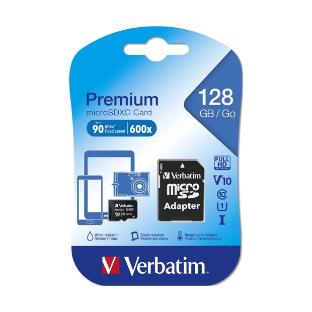 Verbatim Micro SDXC 128GB (Class 10 UHS-I) with adaptor