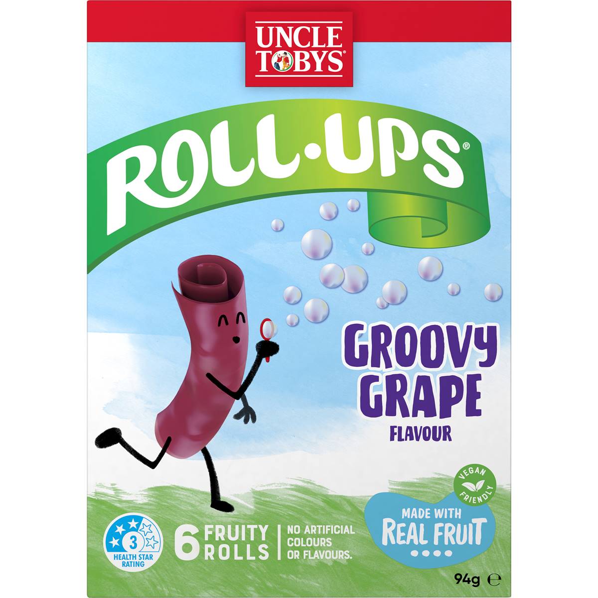 Uncle Tobys Roll-Ups Groovy Grape 6 Pack