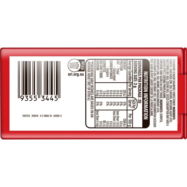 Wrigley's Eclipse Strawberry Mints Tin - 40g