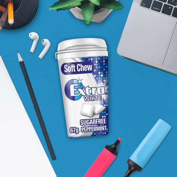 Wrigley's Extra White Peppermint Soft Chew Gum Bottle - 67g