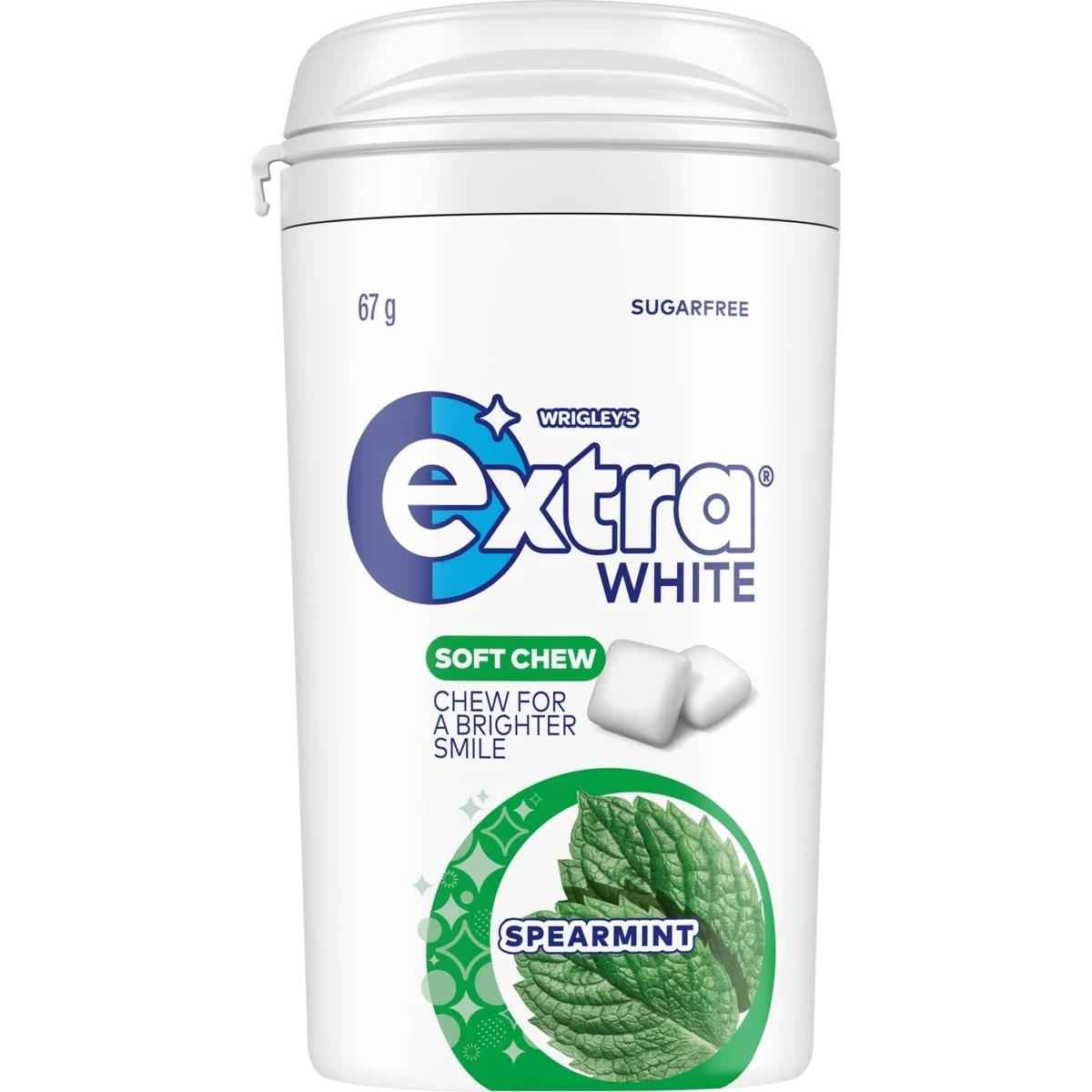 Wrigley's Extra White Spearmint Gum Bottle 67g