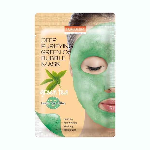Purederm Deep Purifying Green O2 Bubble Mask 25g - Green Tea