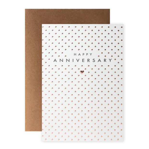 Connections from Hallmark Anniversary Card - Rose Gold Spots
