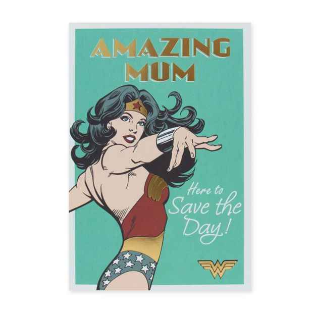 Connections from Hallmark DC Comics Wonder Woman Birthday Card for Mum - Save The Day