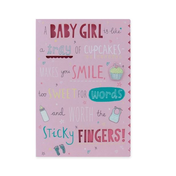 Connections from Hallmark Baby Girl Congratulations Card - Too Sweet