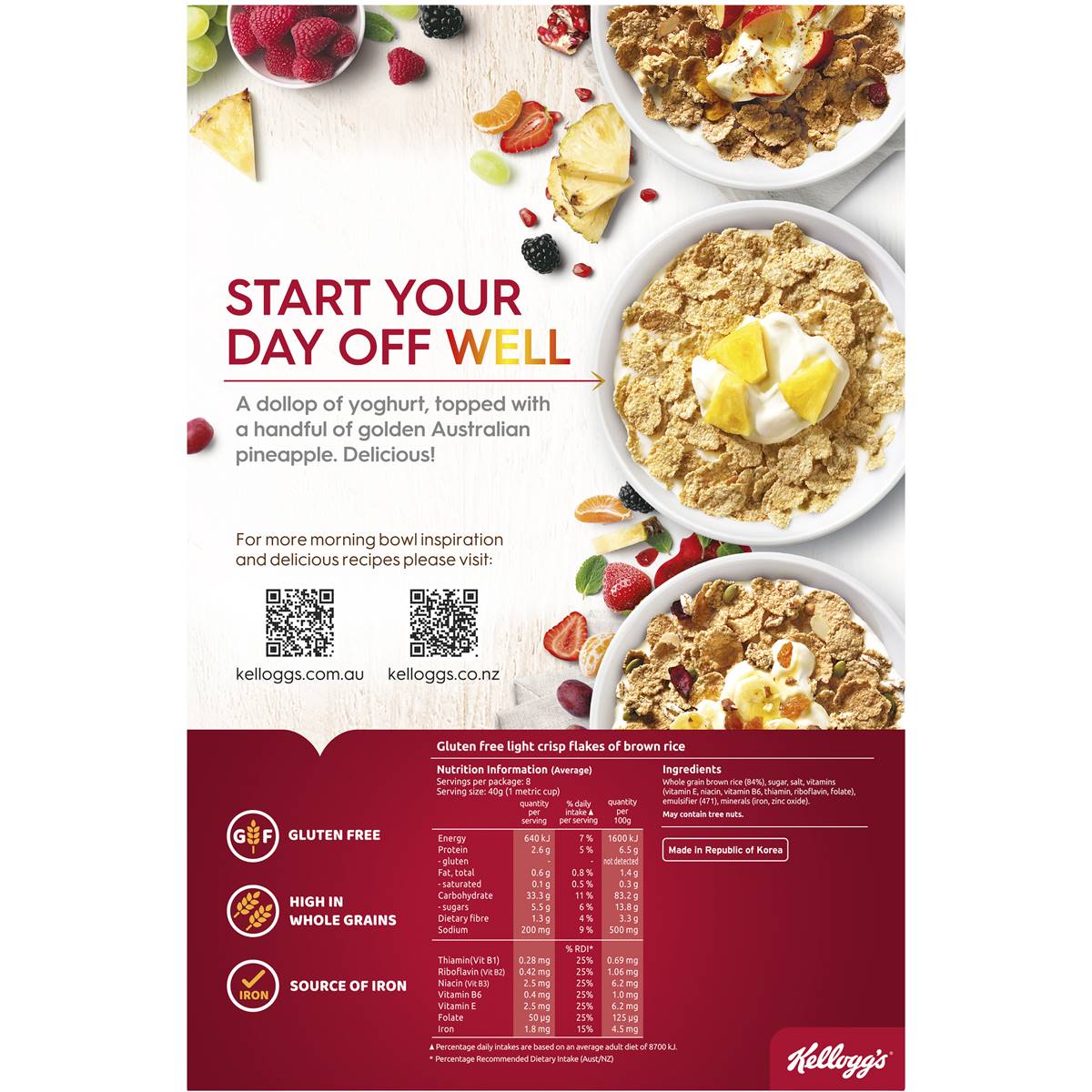 Kellogg's Special k Gluten Free Breakfast Cereal 330g