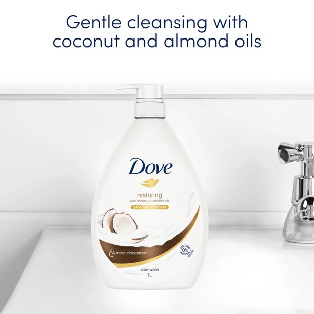 Dove Restoring & Nourishing Body Wash 1L - Coconut & Almond Oil