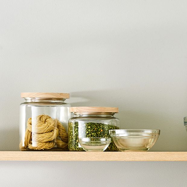 1.5L Glass Jar with Wood Lid - Anko