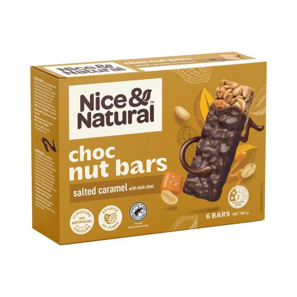 Nut Bars Salted Caramel With Dark Choc Multipack Snacks 6 Pack