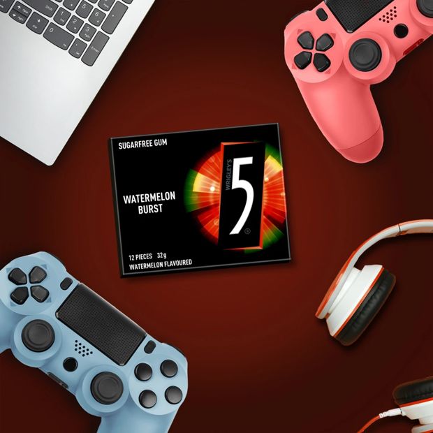 12 Piece Wrigley's 5 Gum Watermelon Burst Sugar Free Chewing Gum 32g