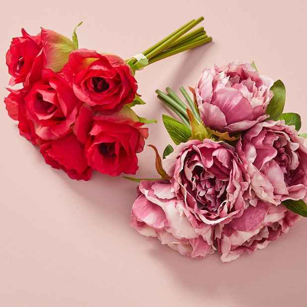 Artificial Peonies Bunch, Assorted - Anko