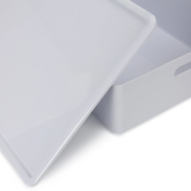 26L Smooth and Shiny Plastic Tub, White - Anko