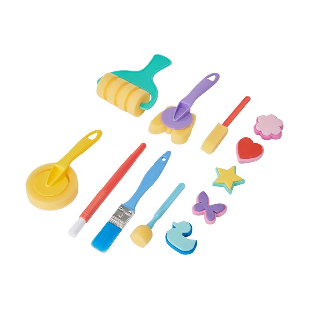 Sponge Brush & Stamp 12 Piece  Set - Anko