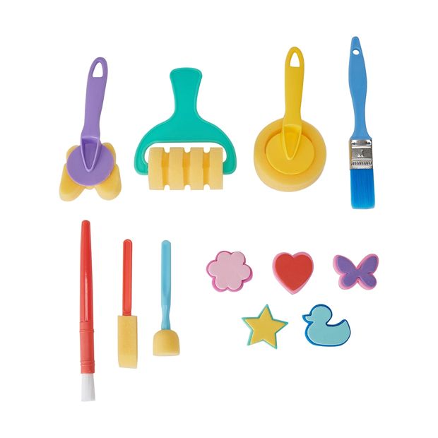 Sponge Brush & Stamp 12 Piece  Set - Anko