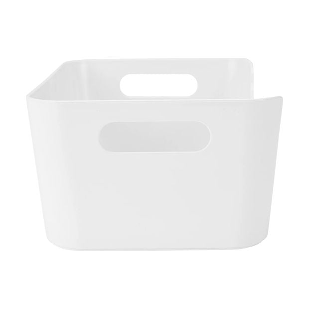 Small Cut Out Edge Storage Tub, White - Anko