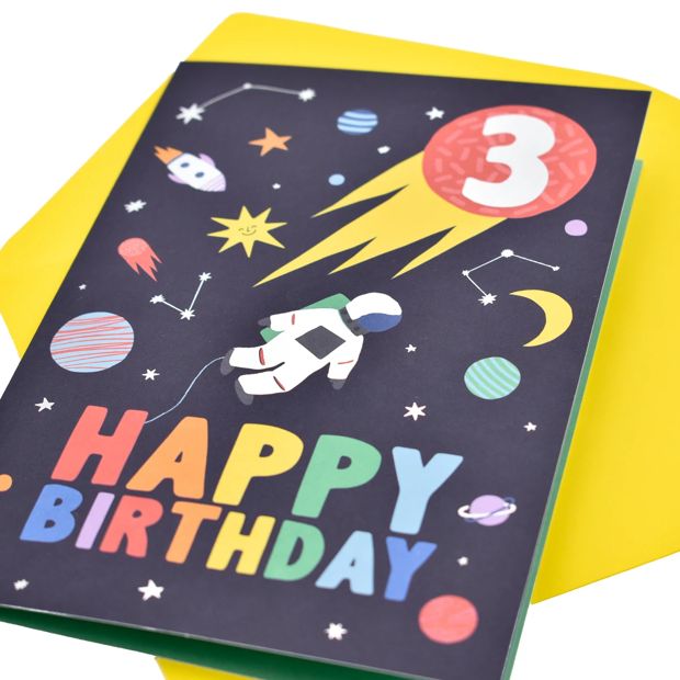 Hallmark Birthday Card Age 3 - Space