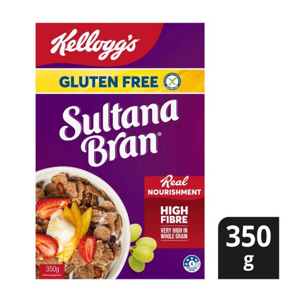 KELLOGG'S GLUTEN FREE SULTANA BRAN BREAKFAST CEREAL 350G