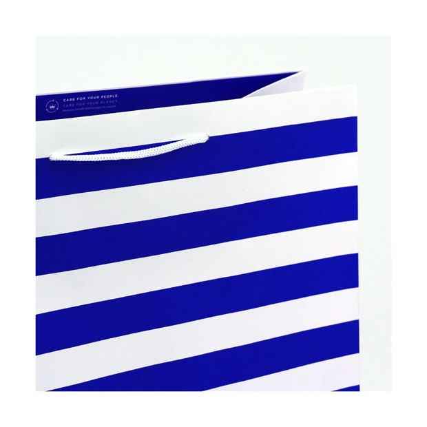 Connections from Hallmark Extra Large Gift Bag - Blue & White Stripes