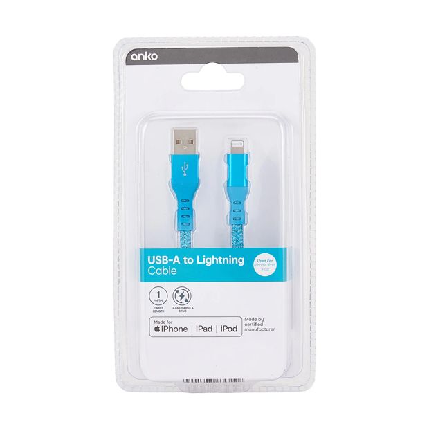 USB Lightning Metal Cable 1m - Anko