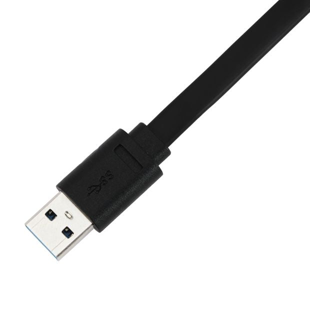 USB-A to USB-C Short Noodle Black Cable, 30cm - Anko
