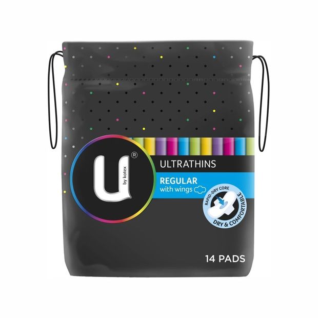 U By Kotex 14 Pack Ultrathin Regular Pads with Wings