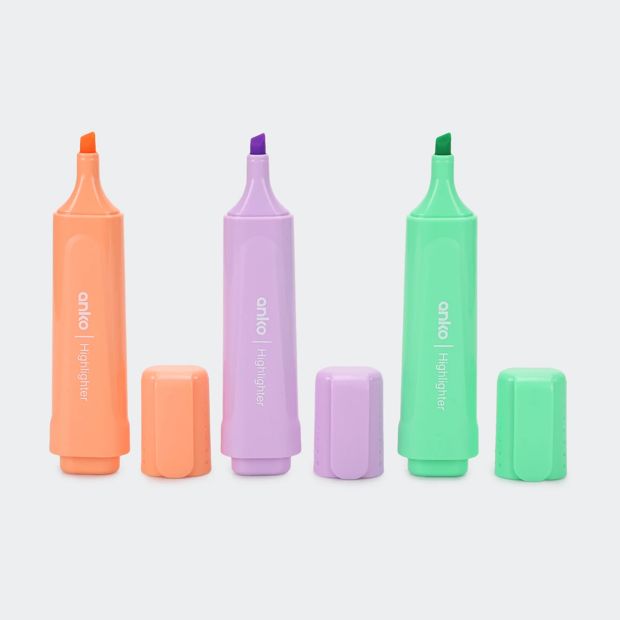 Pastel Highlighters, 6 Pack - Anko