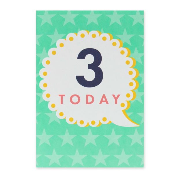 Connections from Hallmark 3rd Birthday Card - Colourful Speech Bubble