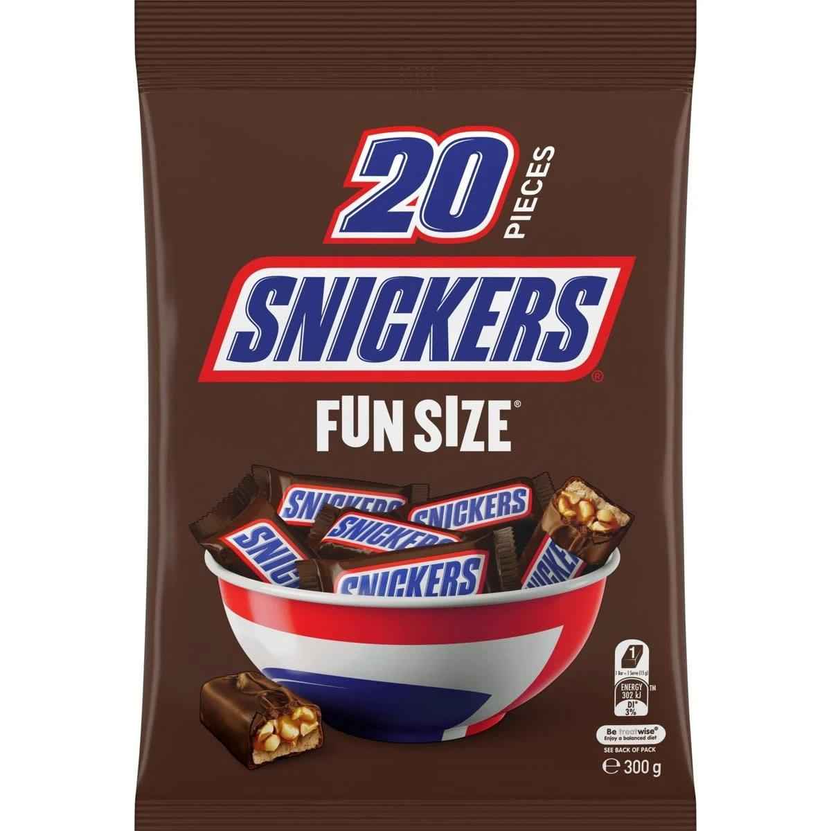 20 Piece Snickers Fun Size Snack and Share Bag 300g