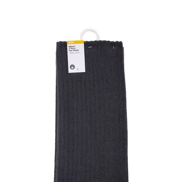 Ribbed Terry Tea Towels 3 Pack - Anko