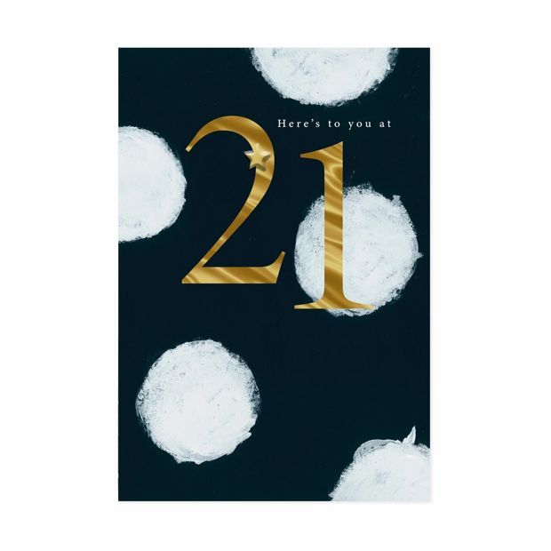 Hallmark 21st Birthday Card - Dots & Gold