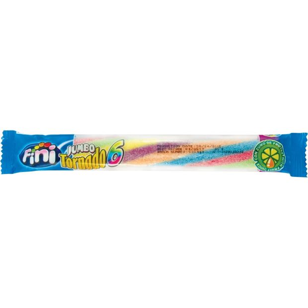 Fini Jumbo Tornado Rainbow Candy Bar - 6 Pieces