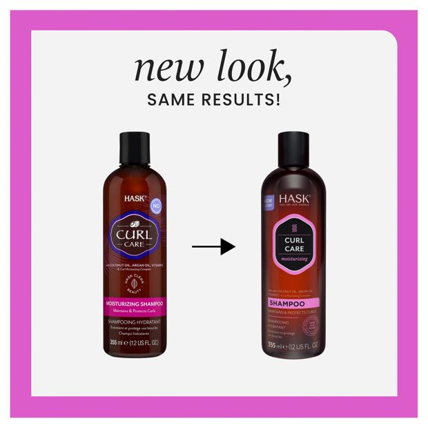 Hask Curl Care Moisturizing Shampoo, Coconut Oil Argan Oil Vitamin E and Curl Activating Complex - 355ml