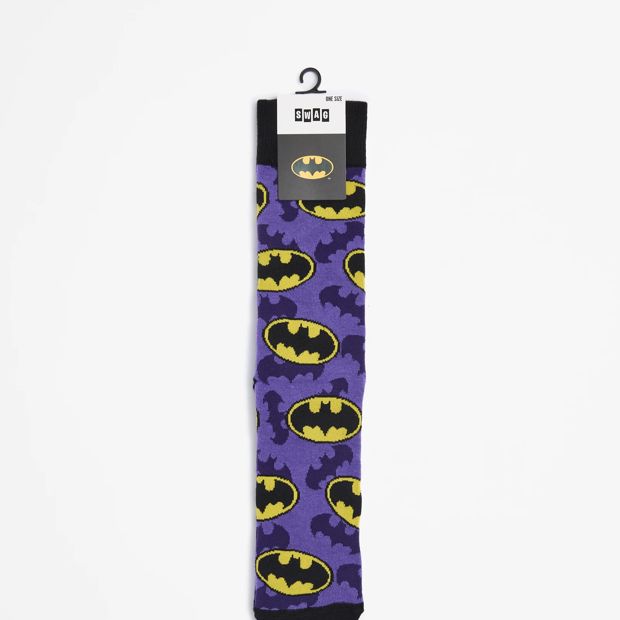 Retro Batman Logo Crew Socks - Swag