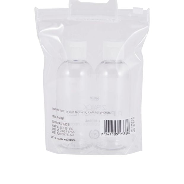 2 Pack Travel Solutions Flip Top Bottles
