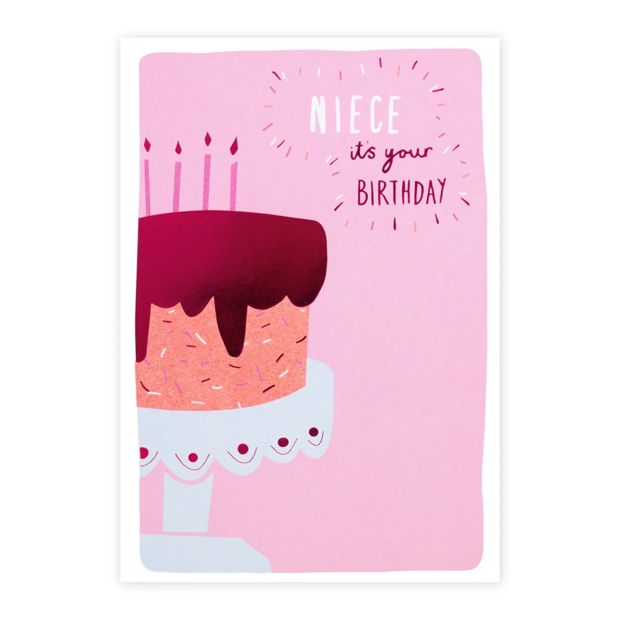 Connections from Hallmark Birthday Card for Niece - Pretty in Pink Cake