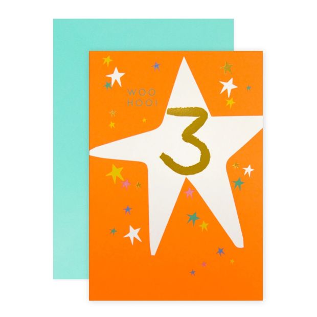 Connections from Hallmark 3rd Birthday Card - Neon and Stars