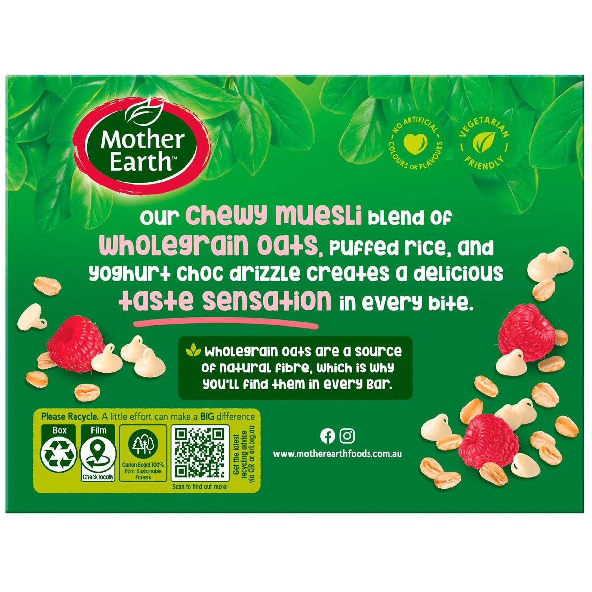 Mother Earth Chewy Muesli Bars Berry Smoothie 165g
