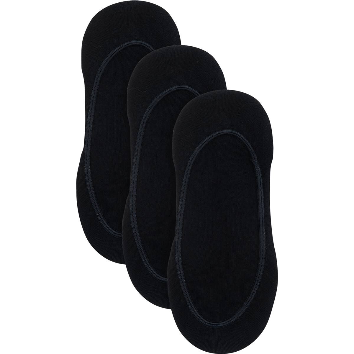 Underworks Ladies Invisible Footlets Black 5 - 8 3 Pack