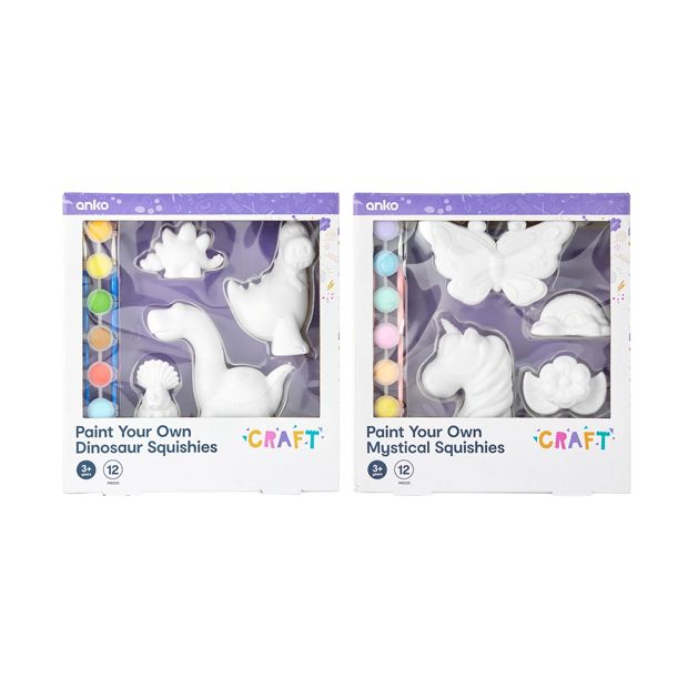 Paint Your Own Squishies 12 Piece Kit, Assorted - Anko