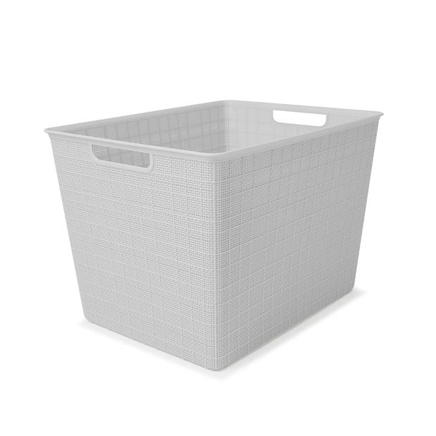 Rectangle Linen Weave Basket, 26L - Anko
