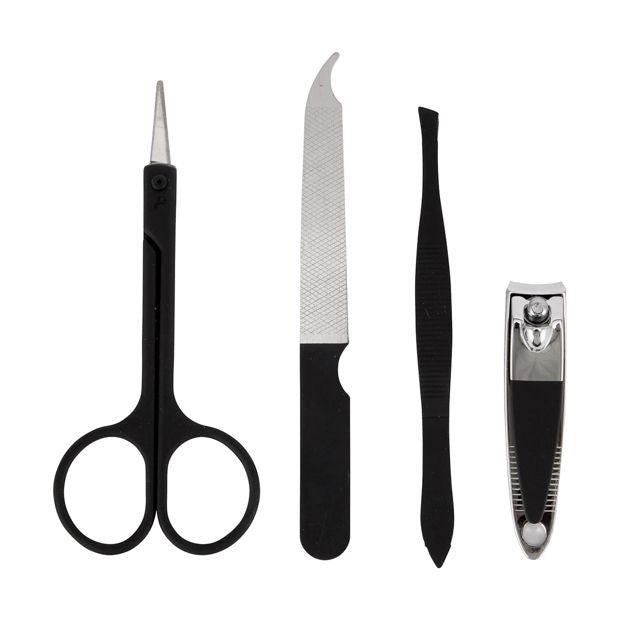 4 Piece Manicure Set, Black - OXX Cosmetics