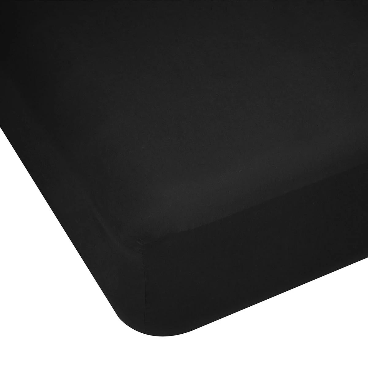 250 Thread Count Cotton Rich Fitted Sheet - King Bed, Black